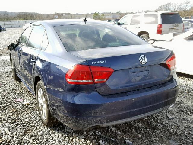 1VWAP7A32CC089037 - 2012 VOLKSWAGEN PASSAT S BLUE photo 3