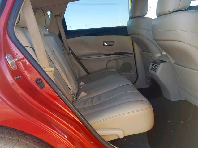 4T3BK11A69U025655 - 2009 TOYOTA VENZA BASE RED photo 6