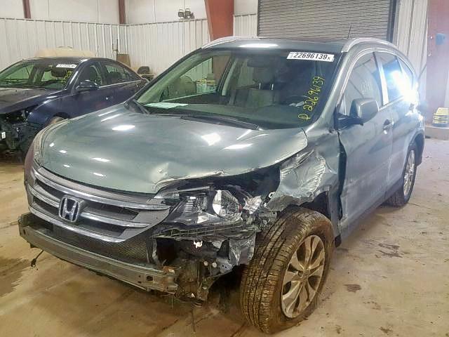 5J6RM4H77CL011529 - 2012 HONDA CR-V EXL GREEN photo 2