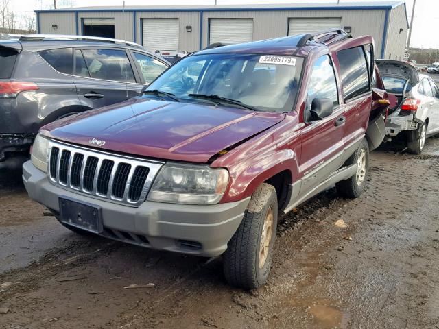 1J4GW48S72C312421 - 2002 JEEP GRAND CHER MAROON photo 2