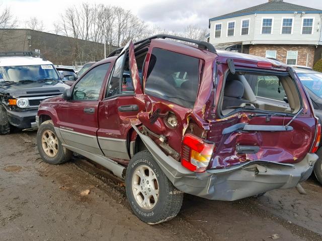 1J4GW48S72C312421 - 2002 JEEP GRAND CHER MAROON photo 3