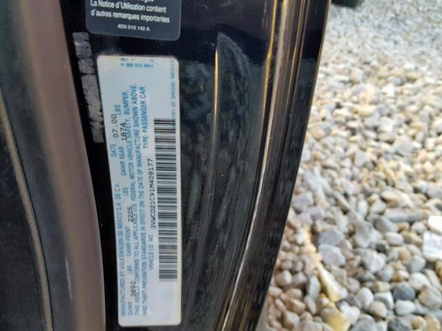 3VWCD21C91M409177 - 2001 VOLKSWAGEN NEW BEETLE Qara foto 10