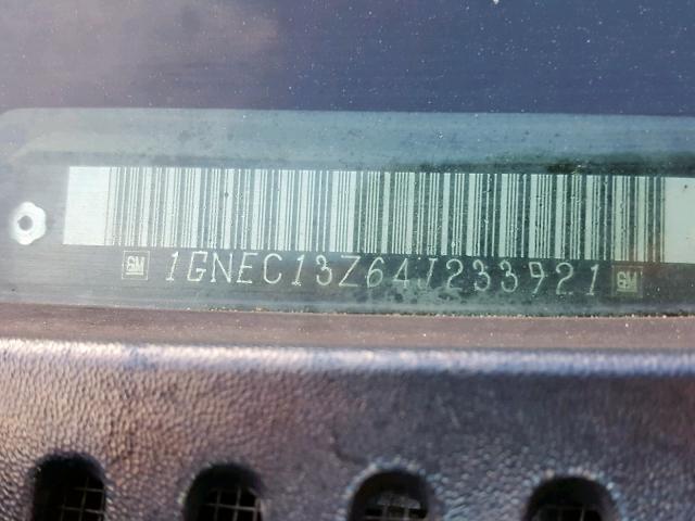 1GNEC13Z64J233921 - 2004 CHEVROLET TAHOE C150 黑色 照片 10