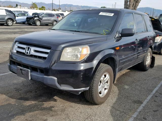 5FNYF28137B024122 - 2007 HONDA PILOT LX BLACK photo 2