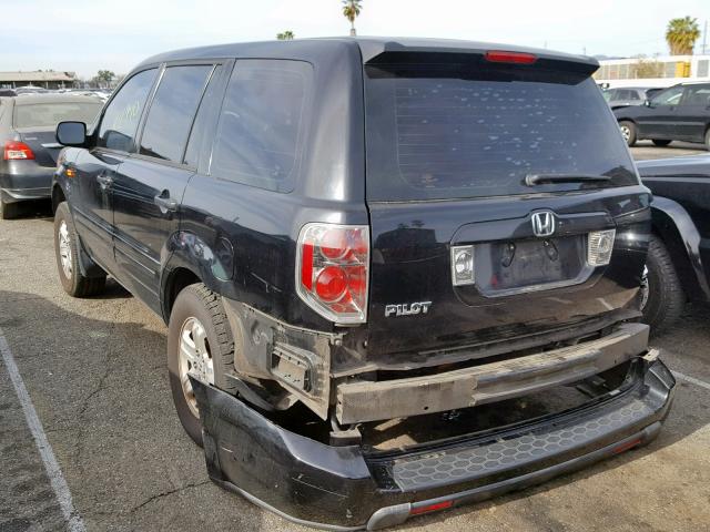 5FNYF28137B024122 - 2007 HONDA PILOT LX BLACK photo 3