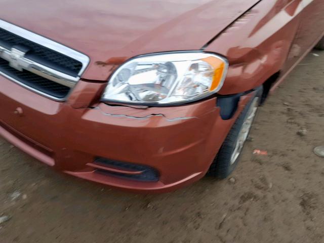 KL1TD5DE4BB215206 - 2011 CHEVROLET AVEO LS ORANGE photo 9