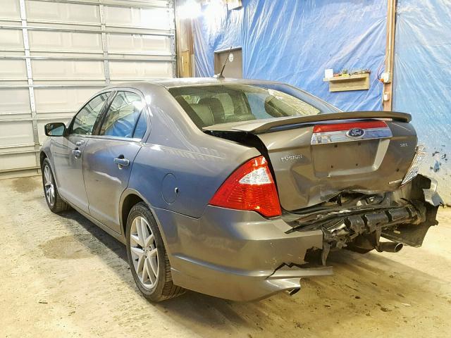 3FAHP0JG4CR246098 - 2012 FORD FUSION SEL GRAY photo 3