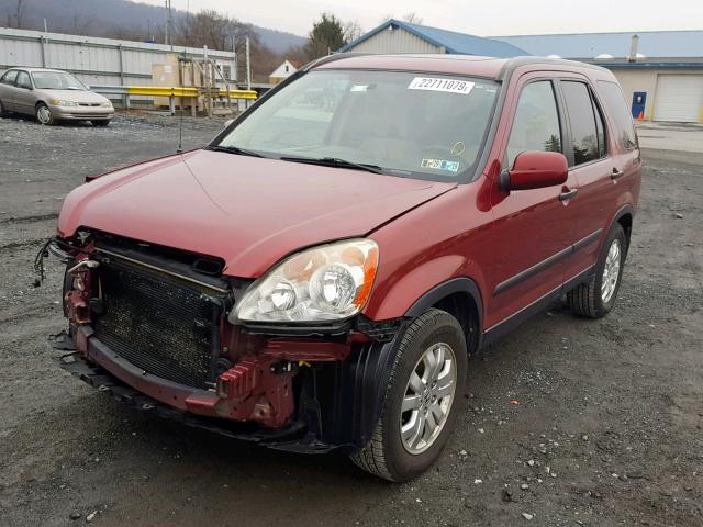 SHSRD78815U317611 - 2005 HONDA CR-V EX MAROON photo 2