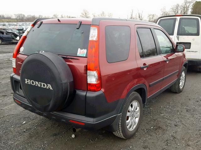 SHSRD78815U317611 - 2005 HONDA CR-V EX MAROON photo 4