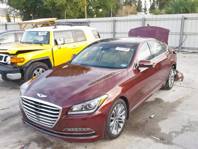 KMHGN4JE3GU106636 - 2016 HYUNDAI GENESIS 3. MAROON photo 2