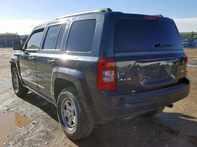 1C4NJRAB5ED564802 - 2014 JEEP PATRIOT BLACK photo 3