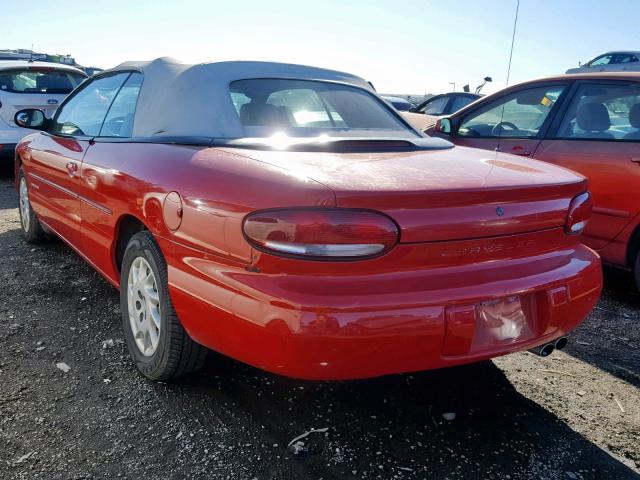 3C3EL45HXVT606097 - 1997 CHRYSLER SEBRING JX RED photo 3