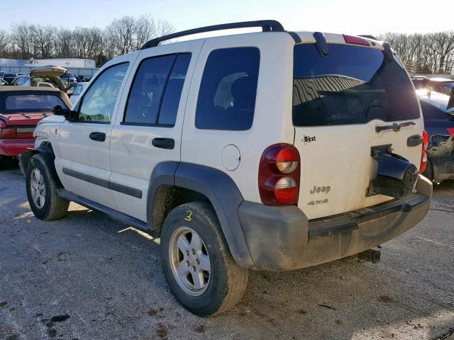 1J4GL48K37W721238 - 2007 JEEP LIBERTY SP WHITE photo 3