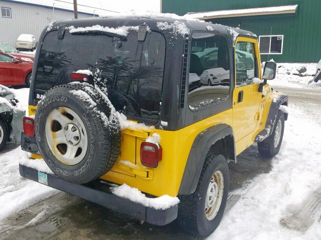 1J4FA39S02P723297 - 2002 JEEP WRANGLER / YELLOW photo 4