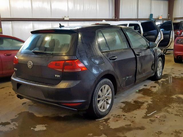 3VW2A7AU1FM078449 - 2015 VOLKSWAGEN GOLF TDI BLACK photo 4