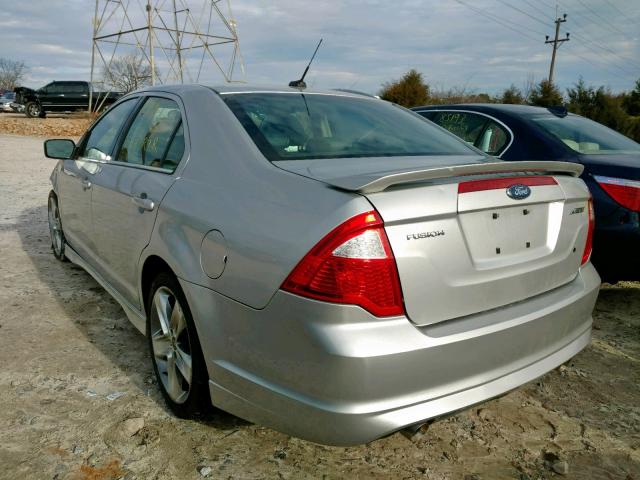 3FAHP0KC3AR164811 - 2010 FORD FUSION SPO SILVER photo 3