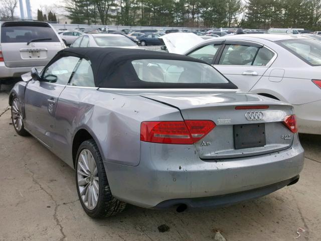 WAUVFAFHXBN001019 - 2011 AUDI A5 PRESTIG GRAY photo 3