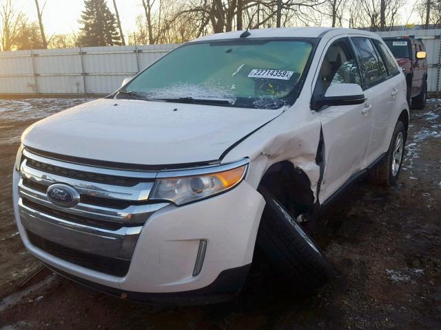 2FMDK3JC1DBA06752 - 2013 FORD EDGE SEL WHITE photo 2