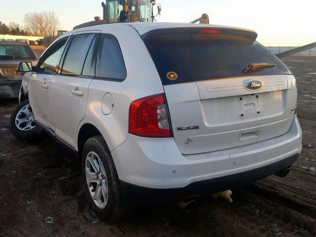 2FMDK3JC1DBA06752 - 2013 FORD EDGE SEL WHITE photo 3