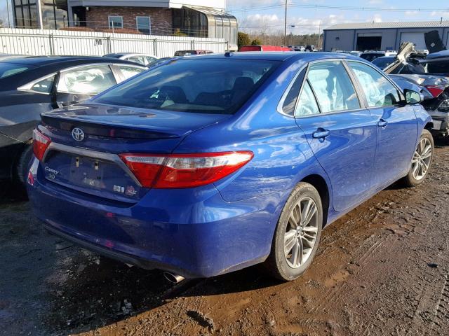 4T1BD1FK4FU169169 - 2015 TOYOTA CAMRY HYBR BLUE photo 4