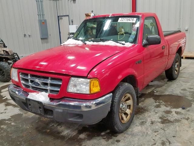 1FTYR10D61PB10335 - 2001 FORD RANGER RED photo 2