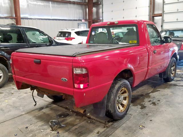 1FTYR10D61PB10335 - 2001 FORD RANGER RED photo 4