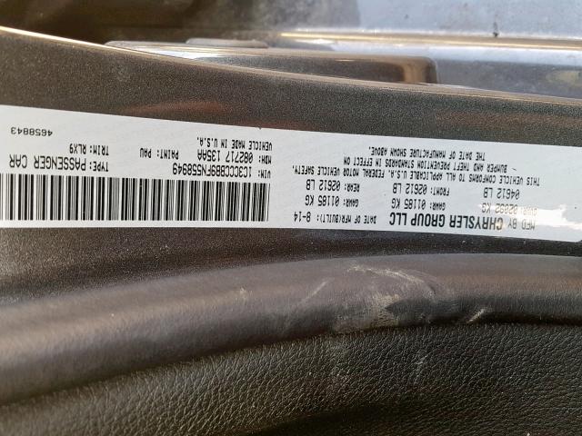 1C3CCCBB9FN558949 - 2015 CHRYSLER 200 S CHARCOAL photo 10