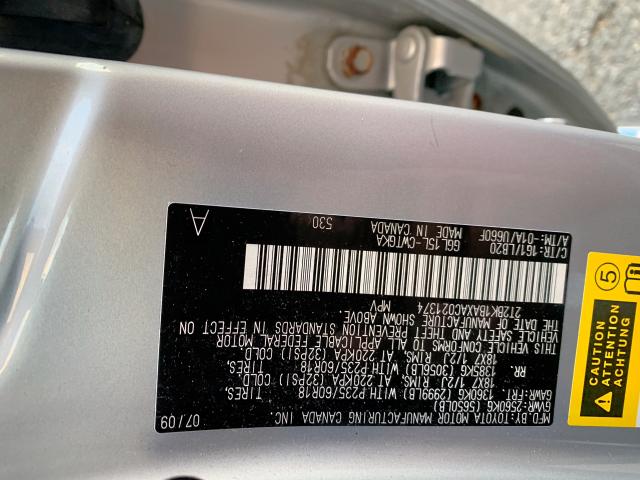 2T2BK1BAXAC021374 - 2010 LEXUS RX 350 SILVER photo 10