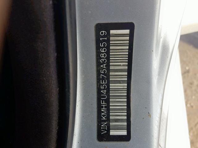 KMHFU45E75A386519 - 2005 HYUNDAI XG 350 GRAY photo 10