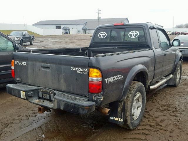 5TEWN72N72Z890206 - 2002 TOYOTA TACOMA XTR შავი ფოტო 4