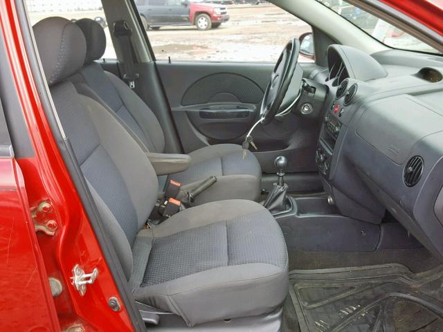 KL1TD66628B092574 - 2008 CHEVROLET AVEO BASE Қызыл фото 5