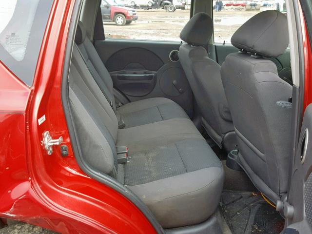 KL1TD66628B092574 - 2008 CHEVROLET AVEO BASE Қызыл фото 6