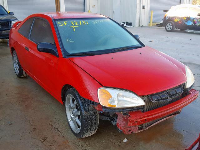 1HGEM22541L089426 - 2001 HONDA CIVIC LX RED photo 1