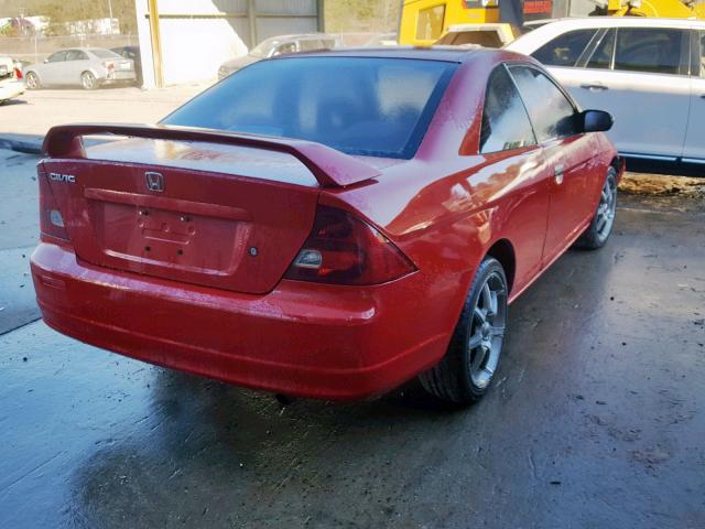 1HGEM22541L089426 - 2001 HONDA CIVIC LX RED photo 4