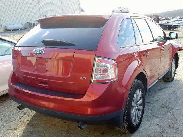 2FMDK38C28BB08153 - 2008 FORD EDGE SEL RED photo 4