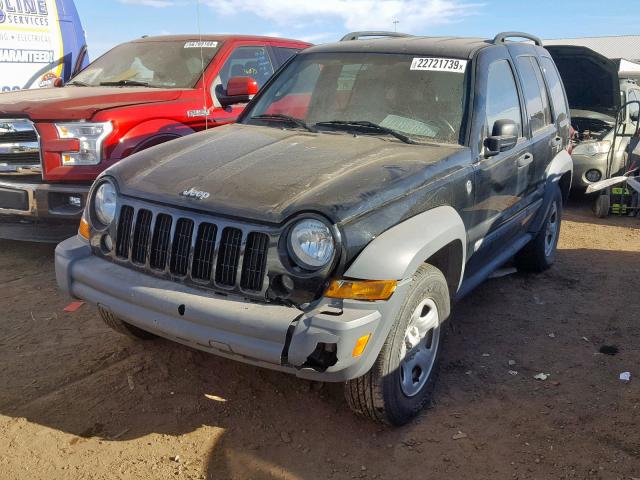 1J4GL48K26W151859 - 2006 JEEP LIBERTY SP შავი ფოტო 2