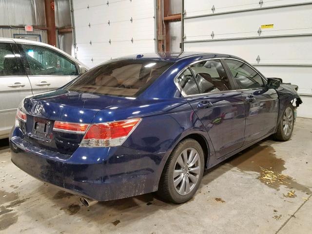 1HGCP2F88CA134627 - 2012 HONDA ACCORD EXL BLUE photo 4