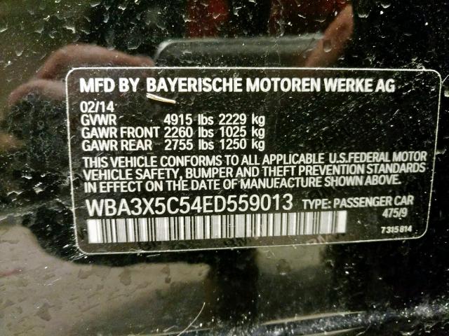 WBA3X5C54ED559013 - 2014 BMW 328 XIGT BLACK photo 10