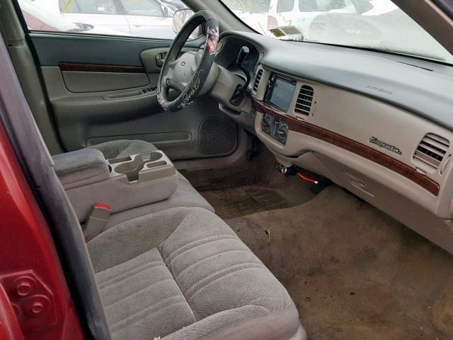 2G1WF52E459385812 - 2005 CHEVROLET IMPALA RED photo 5