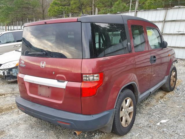 5J6YH18799L004704 - 2009 HONDA ELEMENT EX RED photo 4