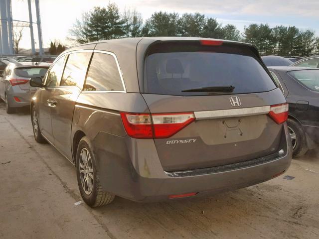 5FNRL5H49CB017856 - 2012 HONDA ODYSSEY EX GRAY photo 3