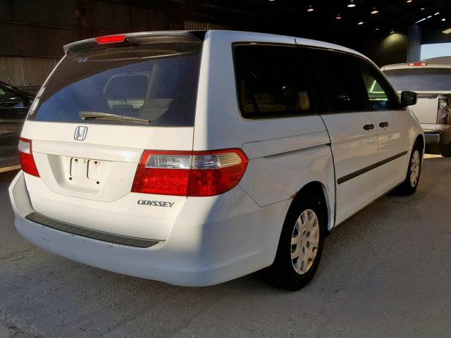 5FNRL38295B107336 - 2005 HONDA ODYSSEY LX WHITE photo 4