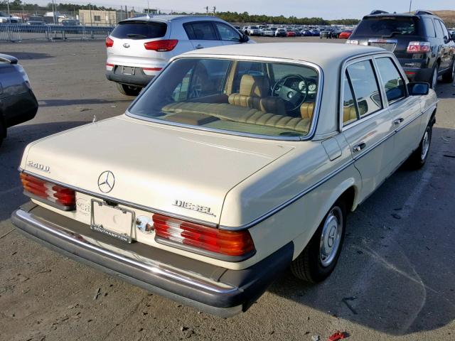 WDBAB23A2CB328820 - 1982 MERCEDES-BENZ 240 D YELLOW photo 4