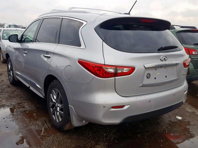 5N1AL0MM2DC328500 - 2013 INFINITI JX35 BASE SILVER photo 3