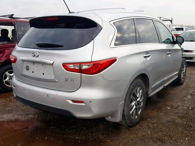 5N1AL0MM2DC328500 - 2013 INFINITI JX35 BASE SILVER photo 4