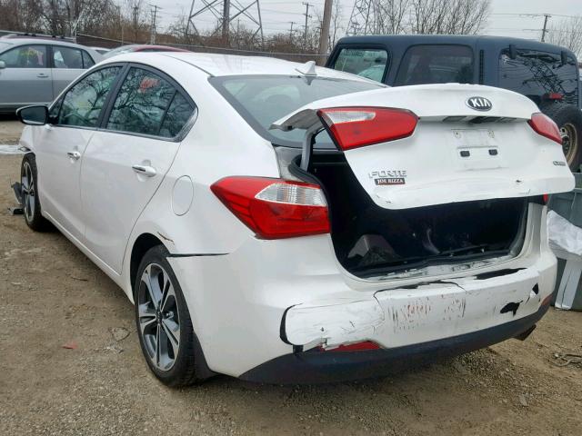 KNAFX4A84F5293346 - 2015 KIA FORTE EX WHITE photo 3