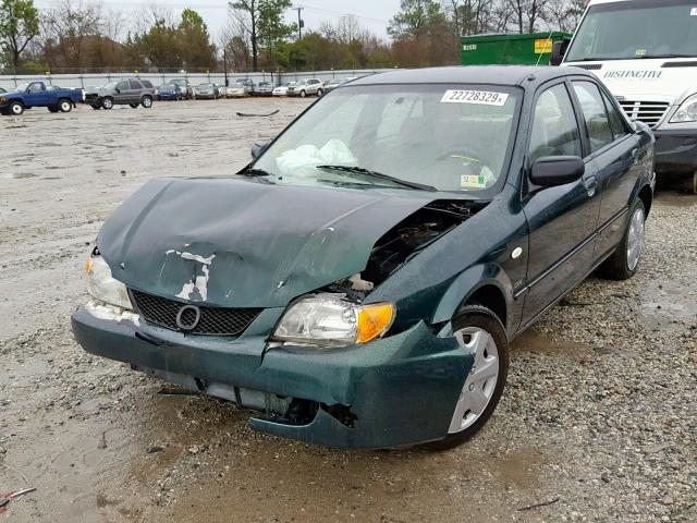 JM1BJ225830185798 - 2003 MAZDA PROTEGE DX GREEN photo 2