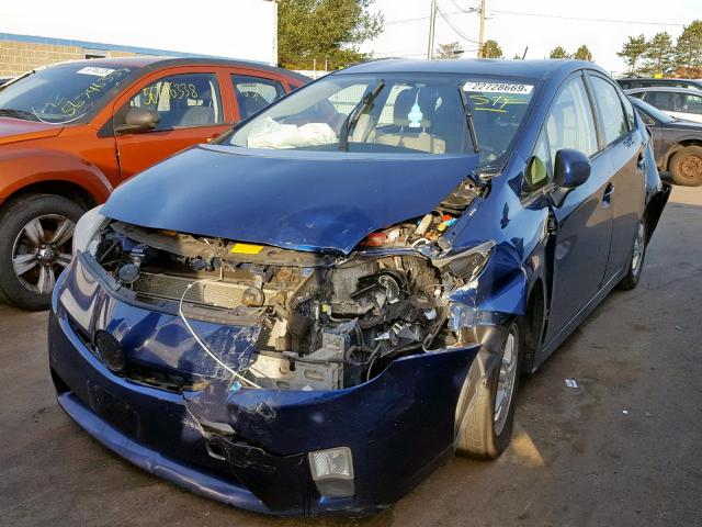 JTDKN3DU0B1463603 - 2011 TOYOTA PRIUS BLUE photo 2