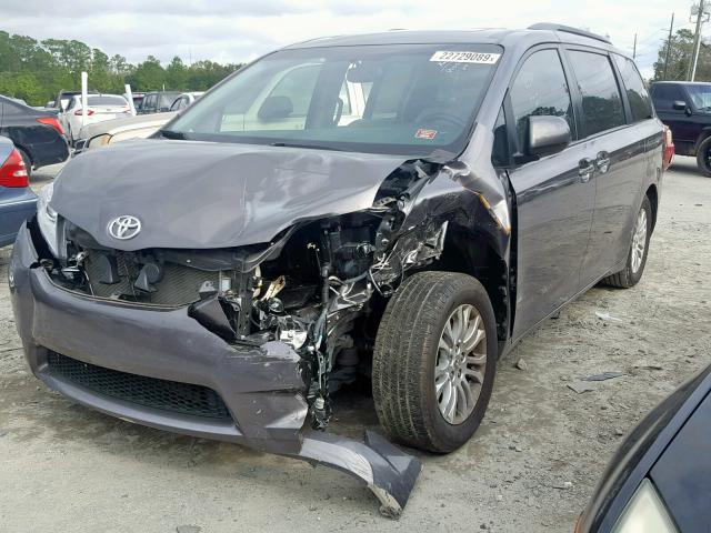 5TDYK3DC5GS709243 - 2016 TOYOTA SIENNA XLE CHARCOAL photo 2