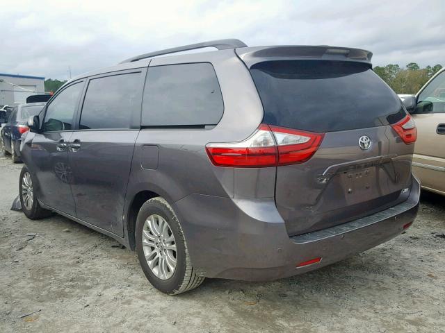 5TDYK3DC5GS709243 - 2016 TOYOTA SIENNA XLE CHARCOAL photo 3